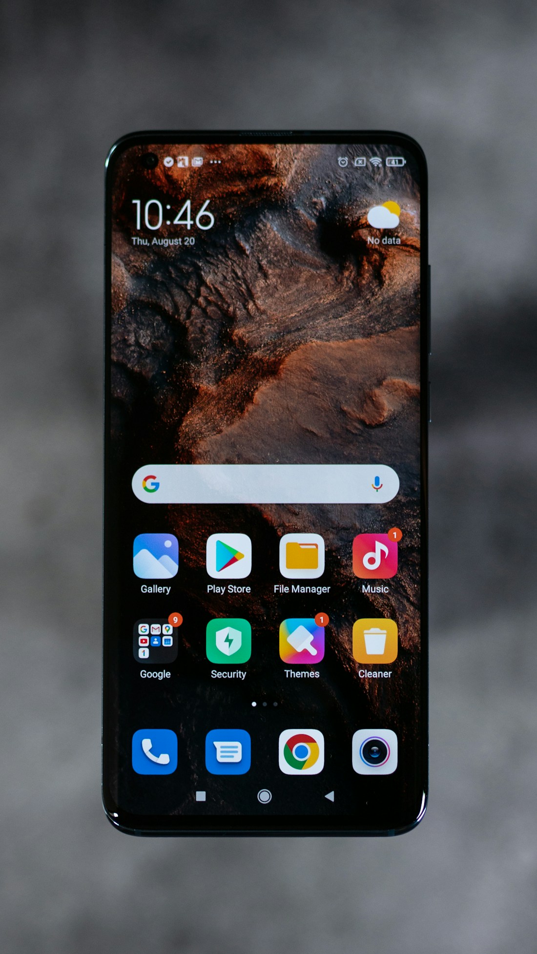 Modern smartphone displayed against a dark background