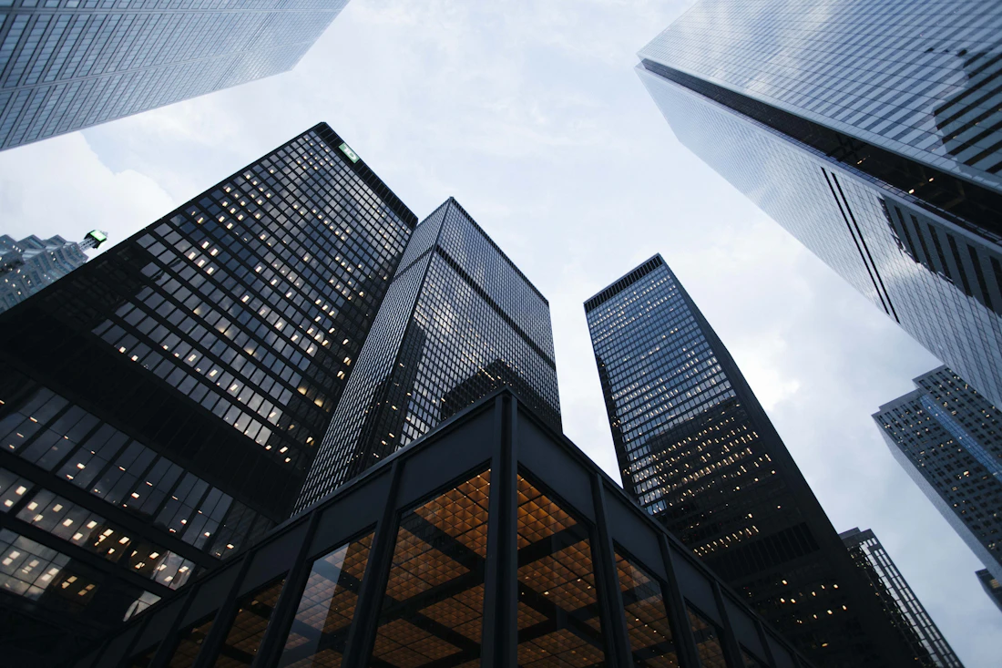 Contemporary commercial towers in a city business district