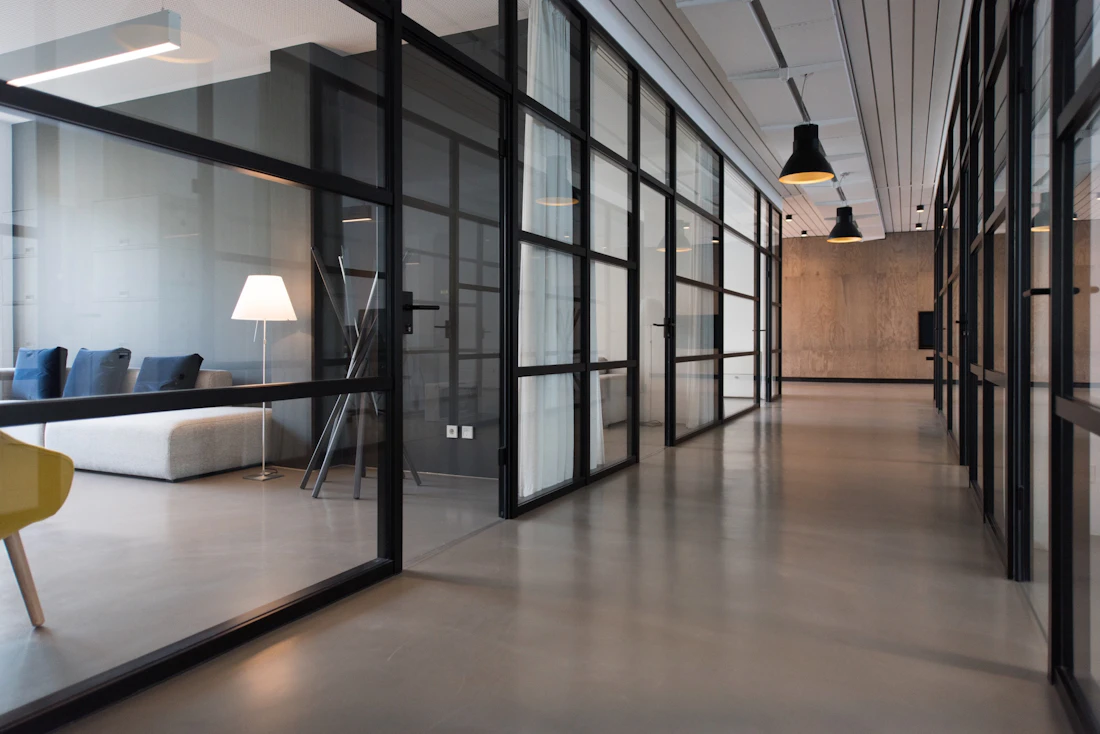 Modern collaborative office with natural light